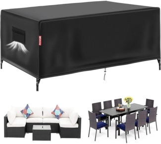 Abdeckung Gartenmöbel Winterfest 420d Oxford Wasserdicht 180x120x74CM Schwarz