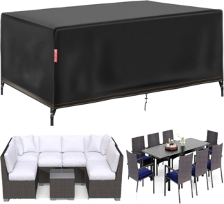 Abdeckung Gartenmöbel Winterfest 420d Oxford Wasserdicht 180x120x74CM Schwarz