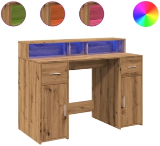 vidaXL LED-Schreibtisch Artisan-Eiche 120x55x91 cm Holzwerkstoff 3309419