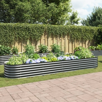 vidaXL Garten-Hochbeet 400 x 80 x 44 cm Verzinkter Stahl Grau 45526