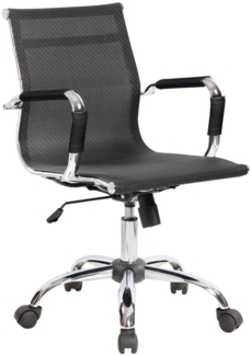 Dmora Stuhl mit Rädern Placida, Chefsessel mit Armlehnen, Ergonomischer Bürostuhl, Schwarz, 62x54h92/102 cm