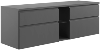 Vente-unique - Waschbeckenunterschrank hängend - Grau - 150 cm - MAGDALENA II