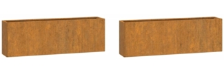 vidaXL Wand-Pflanzkübel 2 Stk. Rostig Cortenstahl 53x10x17 cm 823686