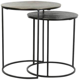 Beistelltisch Säule PRIMO von Light & Living 2er Set Schwarz-Bronze