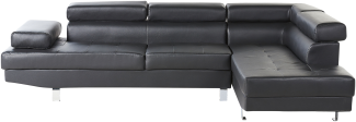 Ecksofa NORREA Schwarz Kunstleder