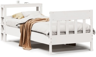 vidaXL Massivholzbett ohne Matratze Weiß 90x190 cm Kiefernholz 3306286