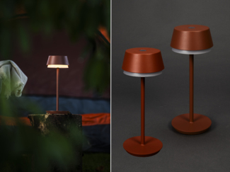 Akku Tischleuchte 2er Set, für Outdoor dimmbar, kabellos in Terracotta, 30cm