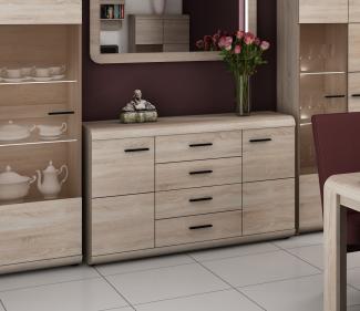 Sideboard Link Kommode 140 x 42 x 86,5 cm Eiche Sonoma MDF 2-türig