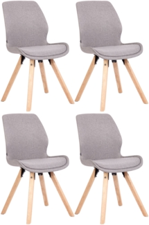 CLP 4er Set Stuhl Luna Kunststoff Stoff Samt Kunstleder,grau Stoff