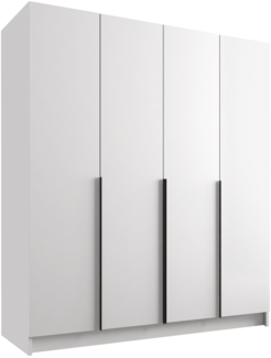 Mirjan24 'Salkor' Drehtürenschrank mit 4 Türen, Laminatplatte, 215 x 58 x 200 cm, Weiß / Schwarz, ohne Spiegel