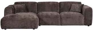 Chaiselongue Cloud aus Chenille-Stoff Links, Braun