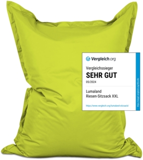 Lumaland 'Luxury' XXL-Sitzsack, Indoor & Outdoor, Apfelgrün, Polyester, 380 l
