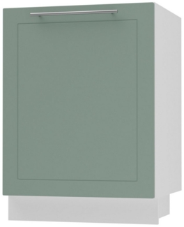 Feldmann-Wohnen Unterschrank Kvantum (1-türig, innen 1 Einlegeboden, Türanschlag wechselbar, Soft-Close, 1-St, Fronten mit dekorativen Fräsungen und leicht abgerundeten Ecken) 60 x 50 x 82 cm weiß - mint (Q-D1D/60)