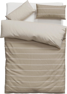 my home Bettwäsche Katja, Linon, 2 teilig, Bettwäsche aus Baumwolle, Bettwäsche mit Streifen-Design, Wendeoptik