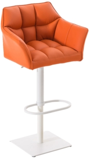 CLP Barhocker Damaso Kunstleder höhenverstellbar und drehbar,orange weiß
