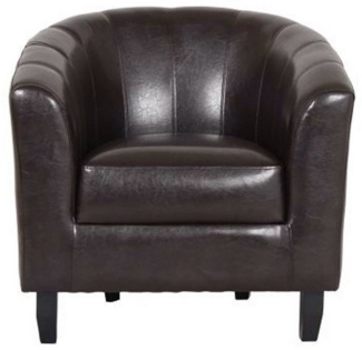 HTI-Line Cocktailsessel Cocktailsessel Cadogan Braun (Stück, 1-St, 1 Sessel), Loungesessel Clubsessel Kunstleder