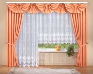 Stickereien Plauen Gardine Bianca (1 St), Kräuselband, transparent, veredelt mit echter Plauener Spitze Stickerei