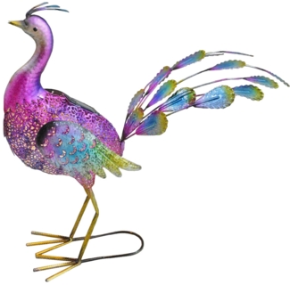 LED Solarleuchte, Pfau, bunt, Höhe 55 cm