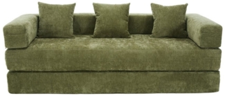 LVHOM Loungesofa 3 Sitzer Sofa mit Schlaffunktion, Formveränderung, mit Seitentaschen, Rutschfeste Unterseite, zwei Kissen verbunden mit Reißverschluss, modular frei kombinierbar (mit festen Armlehnen) für Sofa/Liege/Spielzentrum. Premium Chenille (sup...