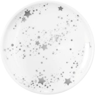 Seltmann Weiden Servierschale Liberty - Silver Stars, Porzellan, (1-tlg), Schale rund, mit Deckel, 14 x 9 cm