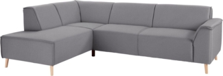 andas Ecksofa Janek L-Form, mit Federkern und Keder in scandinavischem Design