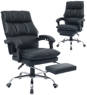 SeedWave Bürostuhl Office Chair mit 155° Verstellbare Rückenlehne und Synchrone-Armelehne, Bürostuhl mit Fußstütze und PU-Leder, Schreibtischstuhl