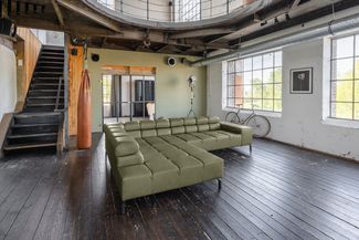 KAWOLA Sofa NELSON Ecksofa Leder olivgrün mit motorischem Sitzvorzug Recamiere links 72 x 216 x 321 cm