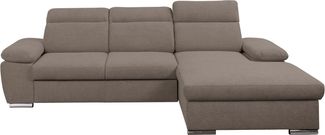 WERK2 Ecksofa Palma modernes Schlafsofa mit Bettkasten, L-Form, B/T 282/185 cm, Kopfteile verstellbar, komfortable Wellenunterfederung, L-Form