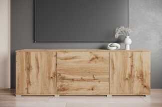 INOSIGN Lowboard Kenia (1 St), Der moderne TV-Schrank, mit 2 Türen und 2 Schubladen, Breite 180 cm