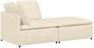 vidaXL Modulares Sofa mit Fußhocker Kissen Cordstoff Creme 3321229
