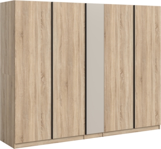 Kleiderschrank 5-türig (B/H/T: 230x183x53 cm) in Sonoma Eiche Nachbildung