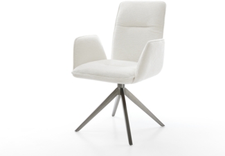 Drehstuhl Vinja-Flex Bouclé Soft Beige Kreuzgestell breit Graphit 360° drehbar Wippfunktion