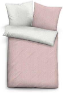 biberna Melange-Flanell Bettwäsche 0840500 MELANGE UNI, rose, 1x 135x200 cm + 1x 80x80 cm