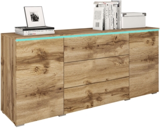 Kommode Doppo 150 (Farbe: Wotan, mit RGB LED Beleuchtung)