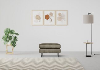 Places of Style Polsterhocker Pinto, mit Keder, Metallfüßen und auch in Cord Bezug erhältlich