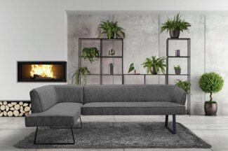 exxpo - sofa fashion Eckbank Americano, mit Keder und Metallfüßen, Bezug in verschiedenen Qualitäten