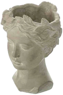 Linoows Pflanzkübel Pflanztopf Büste Helena, Übertopf, Blumentopf aus Beton (Set), Renaissance Kratervase aus Gusseisen