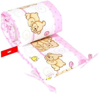 BabyLux Bettnestchen BABYLUX Bettumrandung NESTCHEN Bettnestchen 210 x 30 cm Babybett, 64. Teddybären Rosa