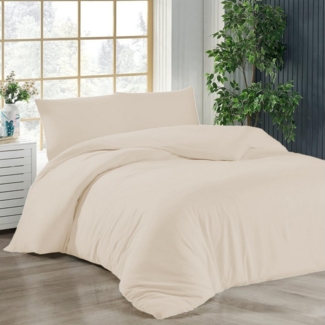 livessa Bettwäsche Bettwäsche Baumwolle 13 Farbe, 3 teilig, % 100 Baumwolle Jersey(140 g/qm) - Bettbezug + Kissenbezug