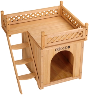 Cadoca Katzenhaus mit Balkon aus Holz