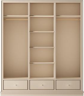 Casa Padrino Luxus Kleiderschrank Beige 200 x 60 x H. 200 cm - Offener Schlafzimmer Schrank - Schlafzimmer Möbel - Hotel Möbel - Luxus Einrichtung - Schlafzimmer Einrichtung - Luxus Möbel