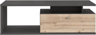 Forte 'Como' Couchtisch, Wolfram grau Planked Eiche, mit Schubkästen, 120x60 cm