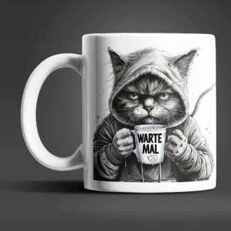 WS-Trend Tasse Katze im Hoodie witzige Keramik Kaffeetasse Teetasse, Keramik