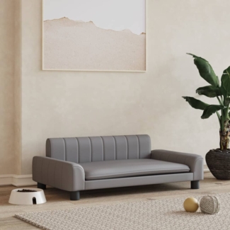 vidaXL Hundebett Grau 90x53x30 cm Kunstleder 171855