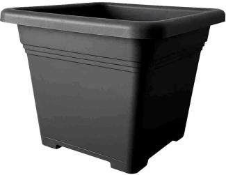 Pflanzgefäß ECO Quadro 14 cm schwarz quadratischer Pflanzkübel aus recyceltem Kunststoff mit Bodenlöchern wetterfest robust pflegeleicht