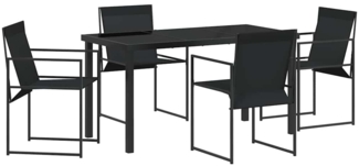 vidaXL Garten Essgruppe 5 pcs Schwarz 3379342
