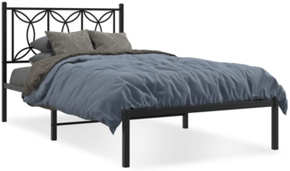 vidaXL Bettgestell mit Kopfteil Metall Schwarz 100x200 cm 376123