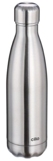 Cilio 'ELEGANTE' Isoliertrinkflasche, Edelstahl metallic satiniert, 500 ml