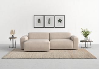 TRENDMANUFAKTUR Ecksofa Braga, mit hochwertigem Kaltschaum, L-Form, in Cord erhältlich, 2 Teile, modernes Sofa, Couch mit hohem Sitzkomfort, 255/72/160 cm (B/H/T)