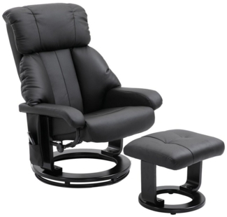 HOMCOM Massagesessel Fernsehsessel, Hocker, aus Kunstleder, Kann sitzen, um 360° drehen (Relaxliege, 2-St, Relaxsessel), für Wohnbereich, Schwarz